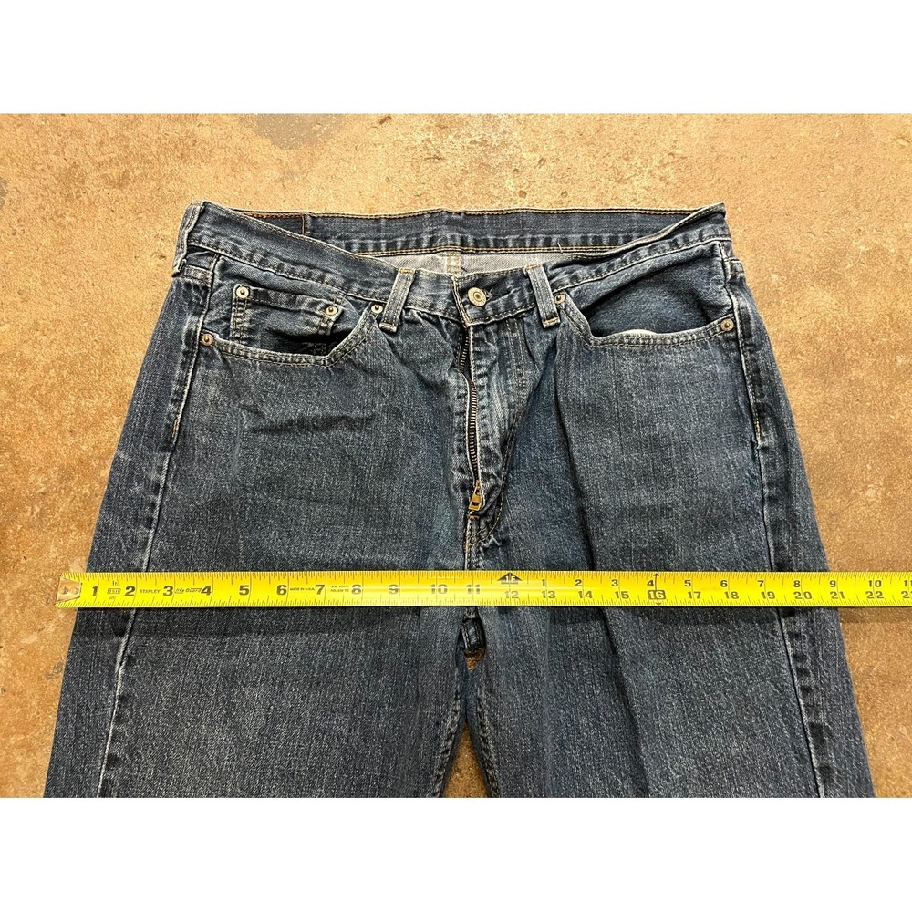 Levi's 514 Regular Straight Fit Jeans Mens 35x34 Blue Denim Dark Wash Mid Rise - Picture 16 of 16